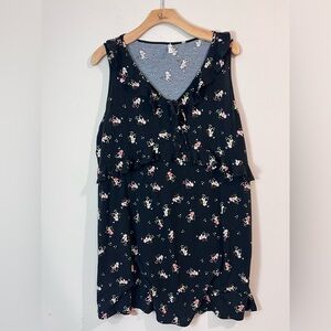 Xhilaration Black Floral Sleeveless Blouse